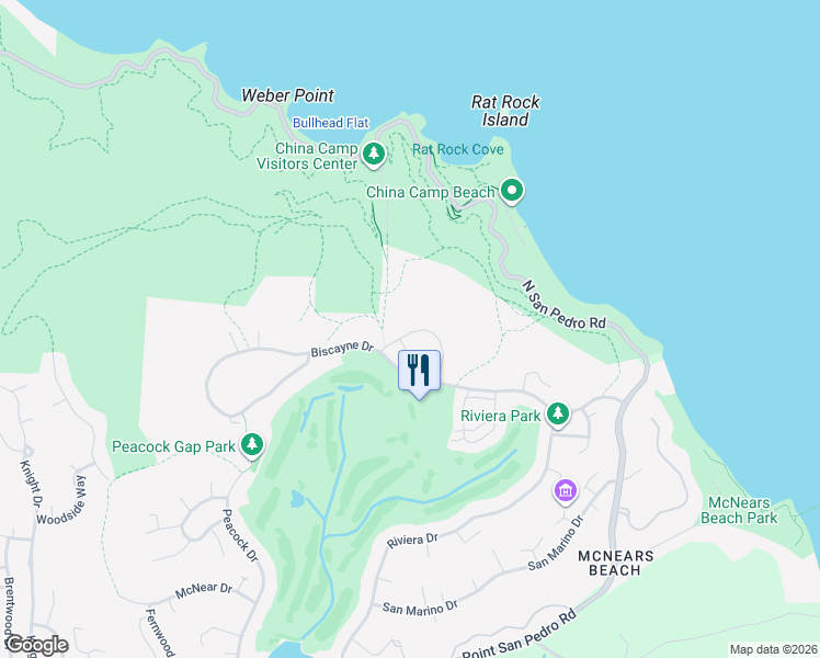 map of restaurants, bars, coffee shops, grocery stores, and more near 74 Partridge Drive in San Rafael