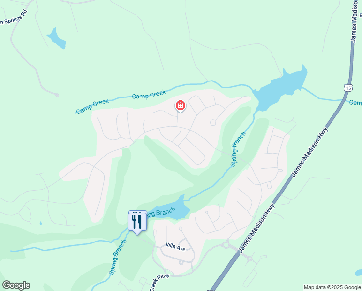 map of restaurants, bars, coffee shops, grocery stores, and more near 308 Appalachian Lane in Zion Crossroads