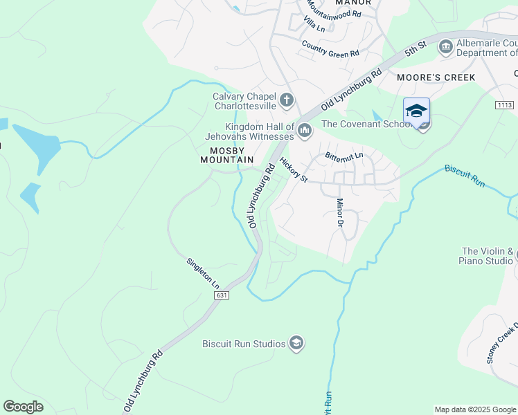 map of restaurants, bars, coffee shops, grocery stores, and more near 2864 Sweetbay Street in Charlottesville