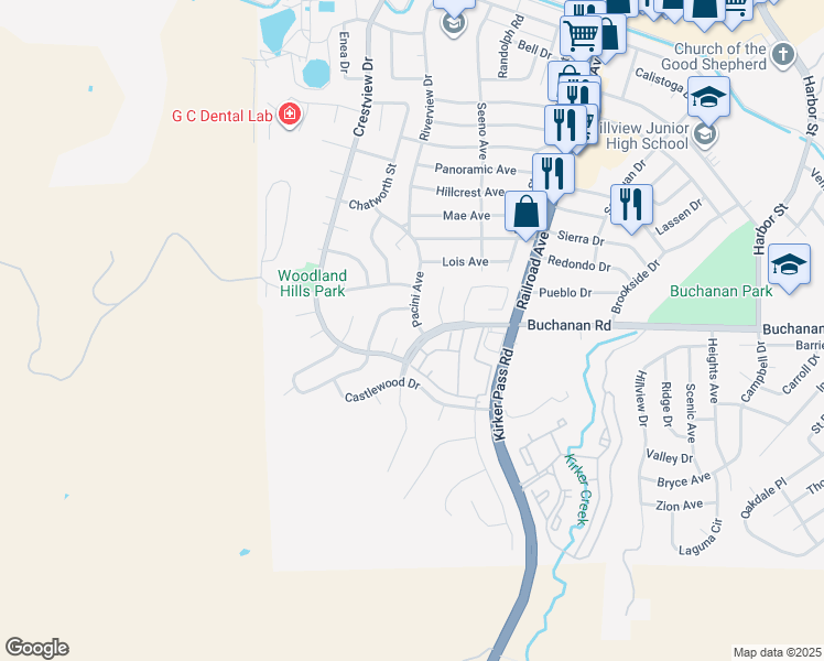 map of restaurants, bars, coffee shops, grocery stores, and more near 4 Pacini Avenue in Pittsburg