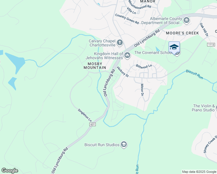 map of restaurants, bars, coffee shops, grocery stores, and more near 2862 Sweetbay Street in Charlottesville