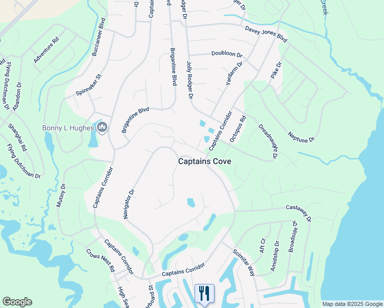 map of restaurants, bars, coffee shops, grocery stores, and more near 37267 Dolphin Drive in Greenbackville