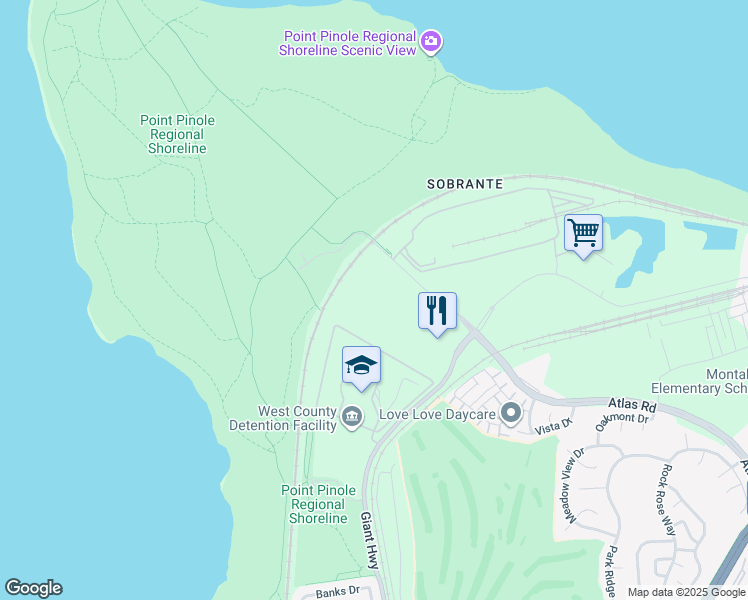map of restaurants, bars, coffee shops, grocery stores, and more near 2900 Atlas Road in Richmond