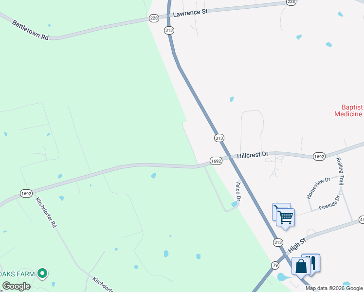 map of restaurants, bars, coffee shops, grocery stores, and more near 1460 Fairground Road in Brandenburg