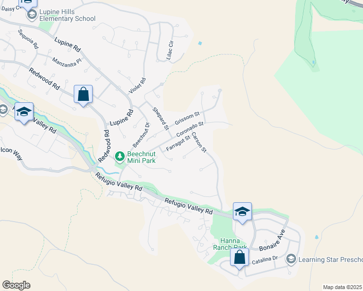 map of restaurants, bars, coffee shops, grocery stores, and more near 142 Farragut Street in Hercules