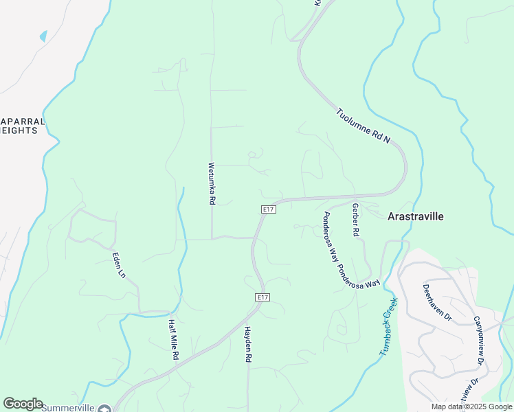 map of restaurants, bars, coffee shops, grocery stores, and more near 20710 Tuolumne Road North in Tuolumne