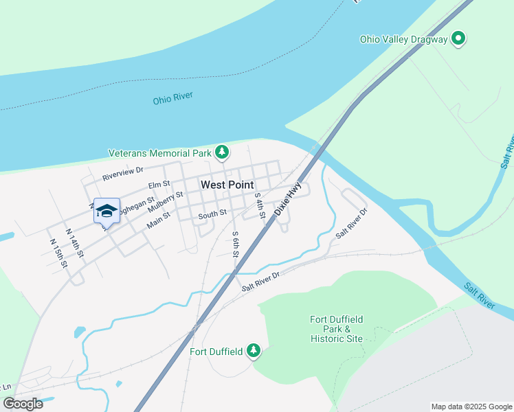 map of restaurants, bars, coffee shops, grocery stores, and more near 401 South Street in West Point