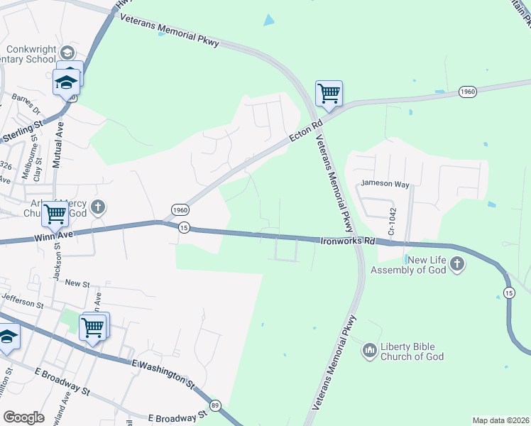 map of restaurants, bars, coffee shops, grocery stores, and more near 104 Spicer Road in Winchester