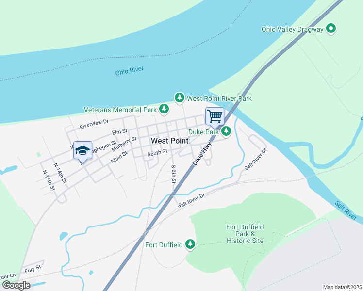 map of restaurants, bars, coffee shops, grocery stores, and more near 401-499 South Street in West Point