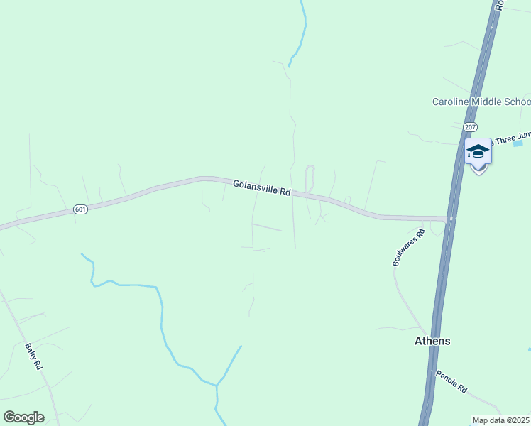 map of restaurants, bars, coffee shops, grocery stores, and more near 19229 Monroeville Road in Ruther Glen