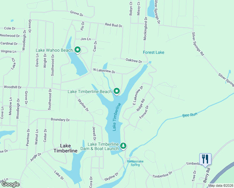 map of restaurants, bars, coffee shops, grocery stores, and more near 9656 Scenic View Circle in Bonne Terre