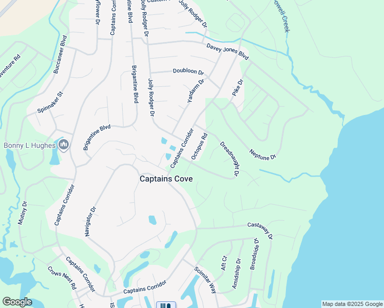 map of restaurants, bars, coffee shops, grocery stores, and more near 2402 Octopus Road in Greenbackville