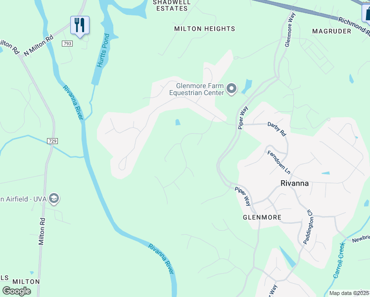 map of restaurants, bars, coffee shops, grocery stores, and more near 3227 Sandown Park Road in Keswick