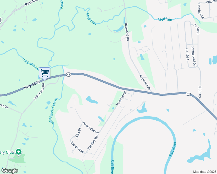 map of restaurants, bars, coffee shops, grocery stores, and more near 1815 Kentucky 44 in Shepherdsville