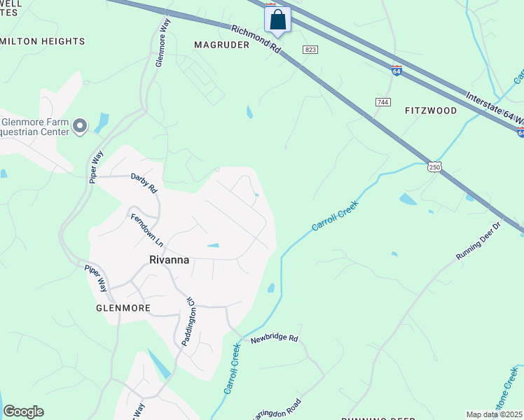 map of restaurants, bars, coffee shops, grocery stores, and more near 2424 Ferndown Lane in Keswick