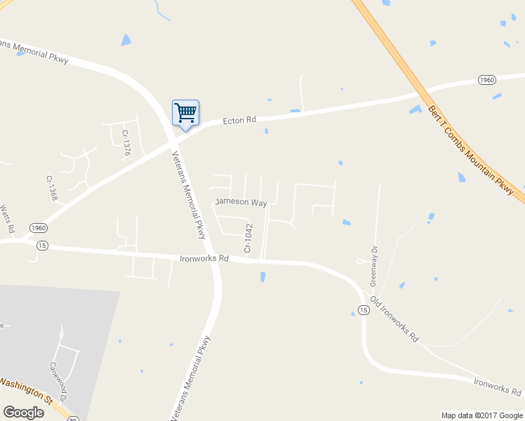 map of restaurants, bars, coffee shops, grocery stores, and more near 126 Colonial Park Drive in Winchester