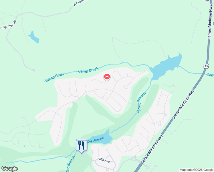 map of restaurants, bars, coffee shops, grocery stores, and more near 28 Applewood Drive in Zion Crossroads