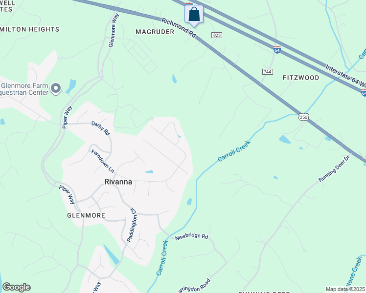 map of restaurants, bars, coffee shops, grocery stores, and more near 2424 Ferndown Lane in Keswick