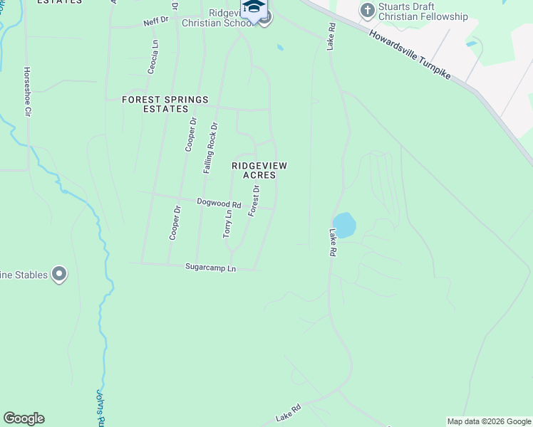 map of restaurants, bars, coffee shops, grocery stores, and more near 73 Dogwood Road in Stuarts Draft