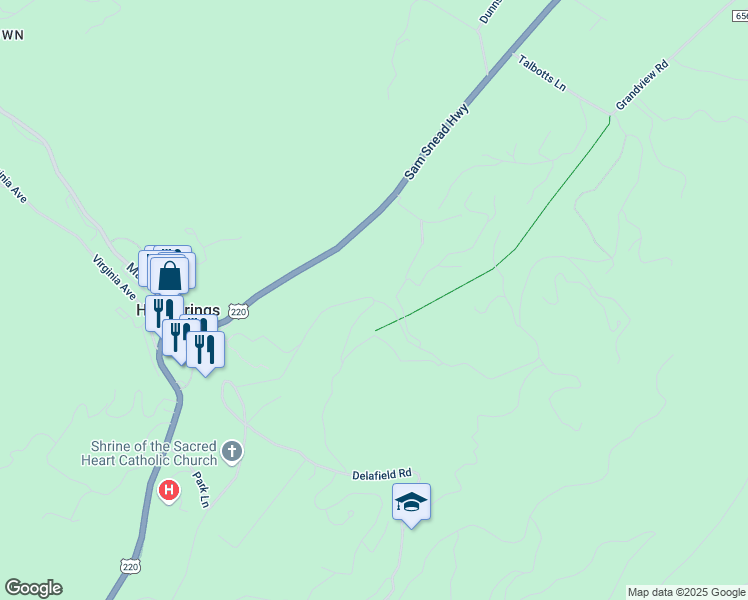 map of restaurants, bars, coffee shops, grocery stores, and more near Golf Course Srv Rd in Bath