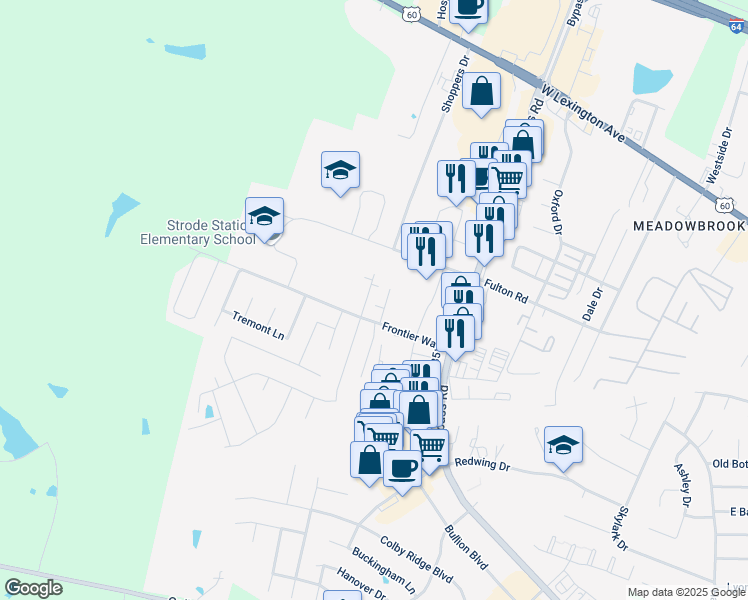 map of restaurants, bars, coffee shops, grocery stores, and more near 120 Boyd Place in Winchester