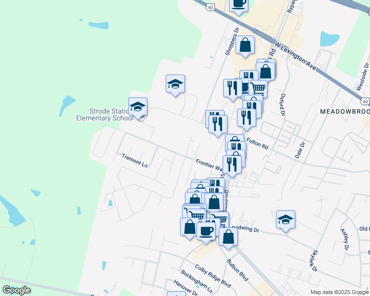 map of restaurants, bars, coffee shops, grocery stores, and more near 202 Bartram Court in Winchester