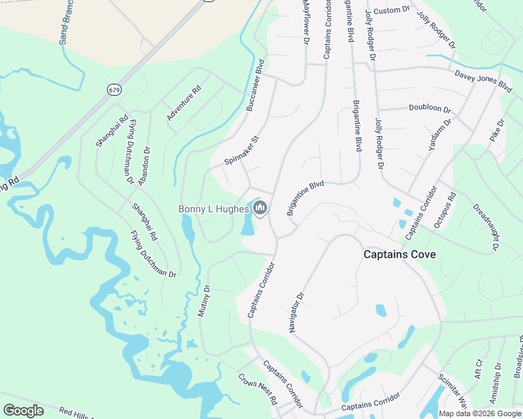 map of restaurants, bars, coffee shops, grocery stores, and more near 2513 Captains Corridor in Greenbackville
