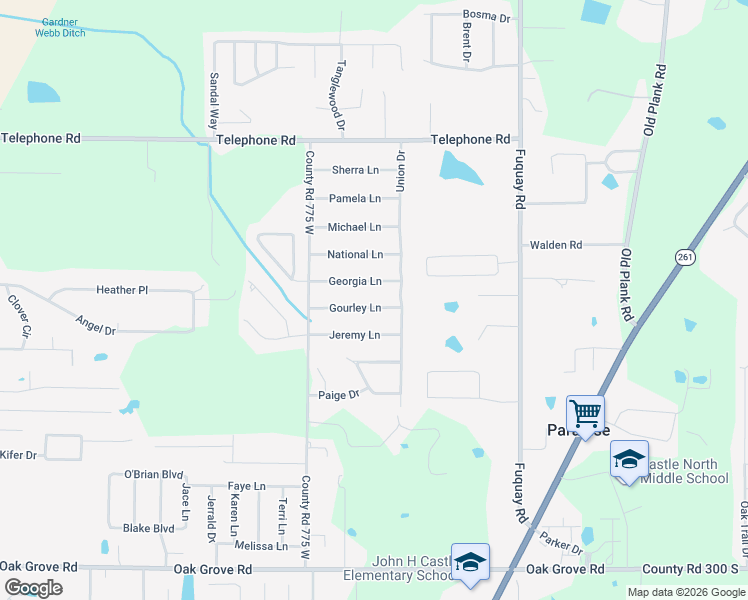 map of restaurants, bars, coffee shops, grocery stores, and more near 7611 Gourley Lane in Newburgh