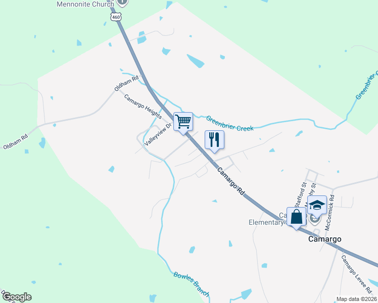map of restaurants, bars, coffee shops, grocery stores, and more near 2075 Robin Lane in Mount Sterling