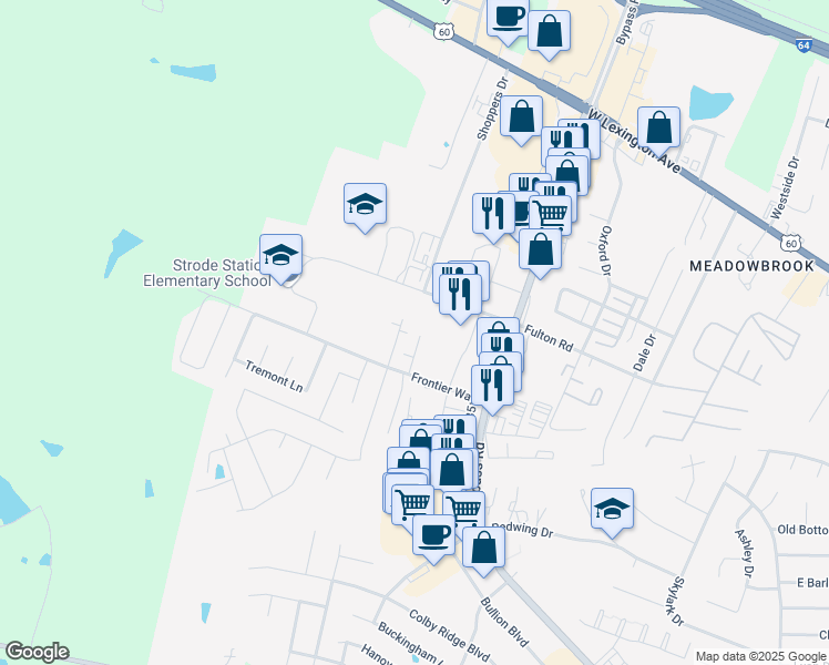 map of restaurants, bars, coffee shops, grocery stores, and more near 1496 Martin Luther King Junior Drive in Winchester