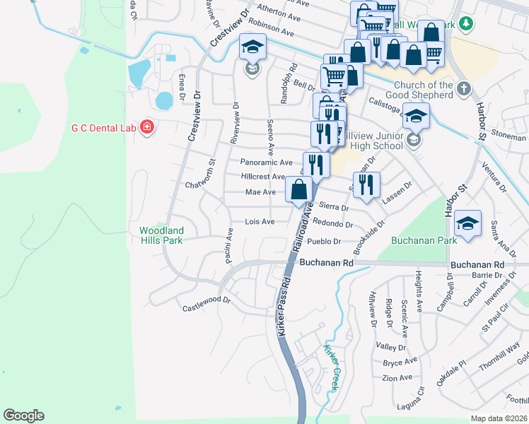map of restaurants, bars, coffee shops, grocery stores, and more near 115 Marks Boulevard in Pittsburg