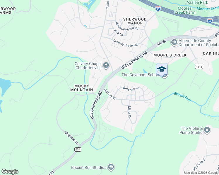 map of restaurants, bars, coffee shops, grocery stores, and more near 699 Old Lynchburg Road in Charlottesville