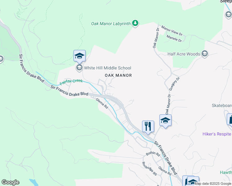 map of restaurants, bars, coffee shops, grocery stores, and more near 24 Deuce Court in Fairfax