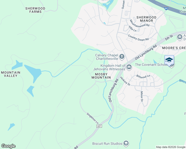 map of restaurants, bars, coffee shops, grocery stores, and more near 1857 Rhett Court in Charlottesville