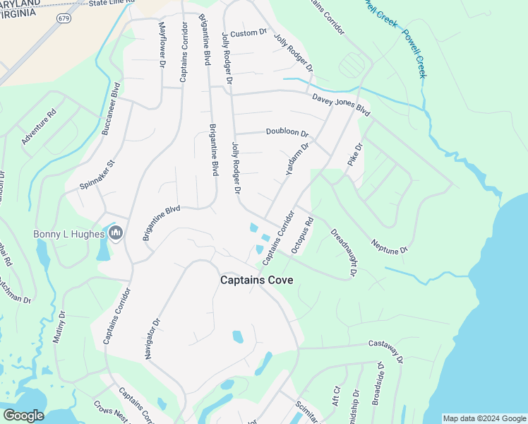 map of restaurants, bars, coffee shops, grocery stores, and more near 2370 Yardarm Drive in Greenbackville