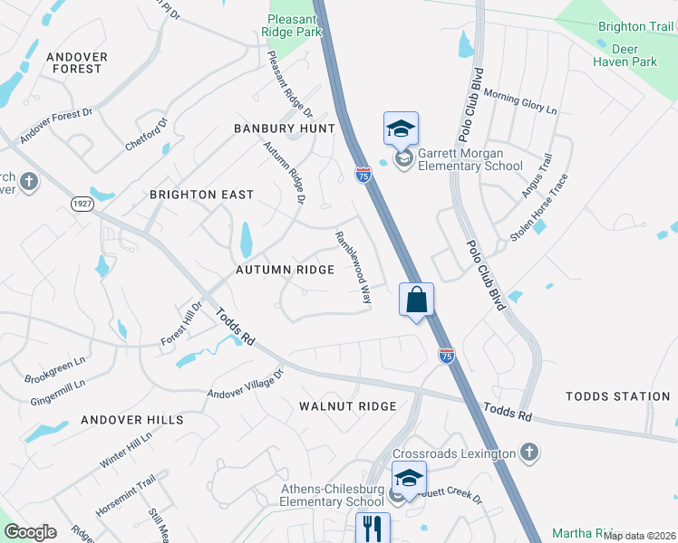 map of restaurants, bars, coffee shops, grocery stores, and more near 3700 Sedona Vista in Lexington