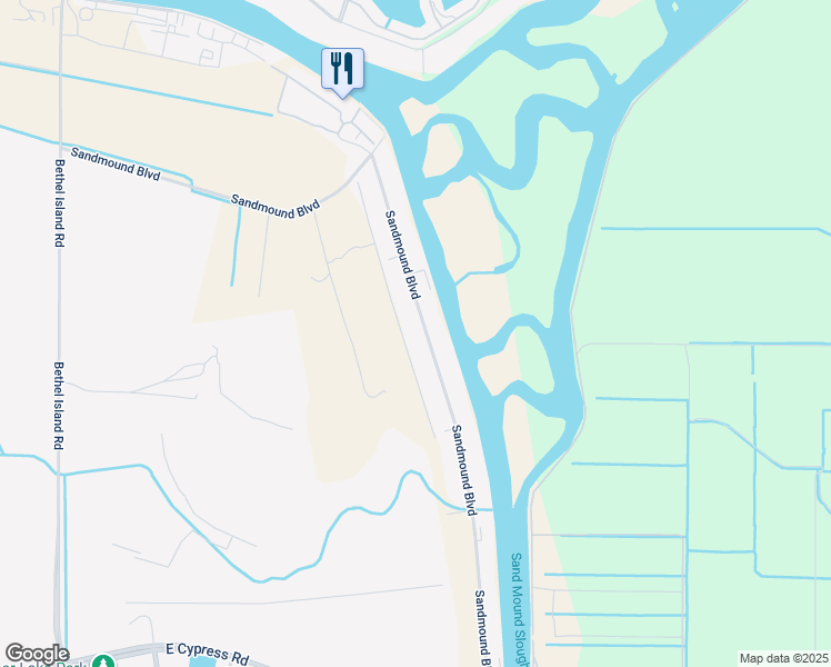 map of restaurants, bars, coffee shops, grocery stores, and more near 5281 Sandmound Boulevard in Oakley