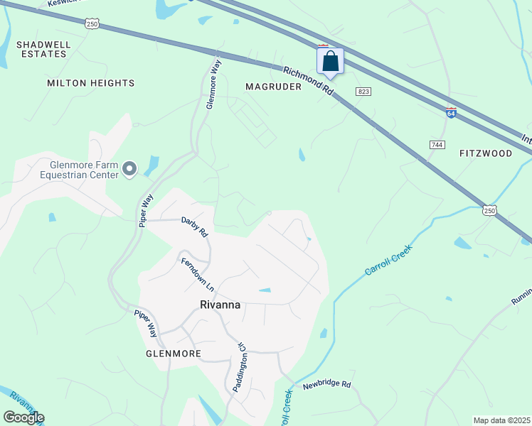 map of restaurants, bars, coffee shops, grocery stores, and more near 3645 Jumpers Ridge Road in Keswick