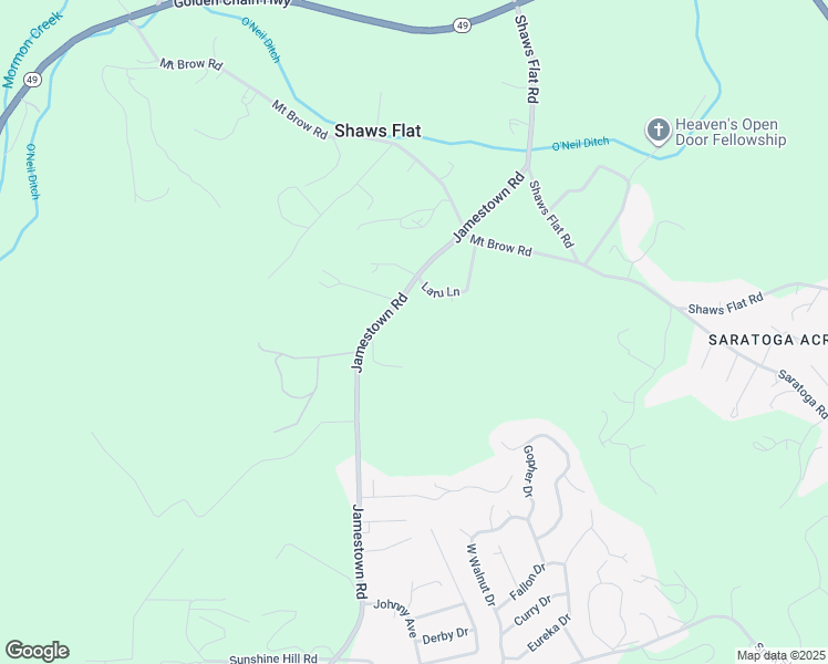 map of restaurants, bars, coffee shops, grocery stores, and more near 20931 Jamestown Road in Sonora