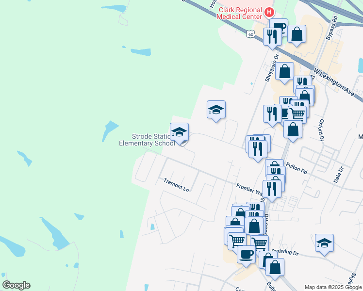 map of restaurants, bars, coffee shops, grocery stores, and more near 1750 Martin Luther King Junior Drive in Winchester