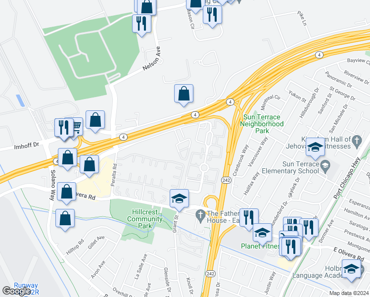 map of restaurants, bars, coffee shops, grocery stores, and more near 104 A Street in Concord