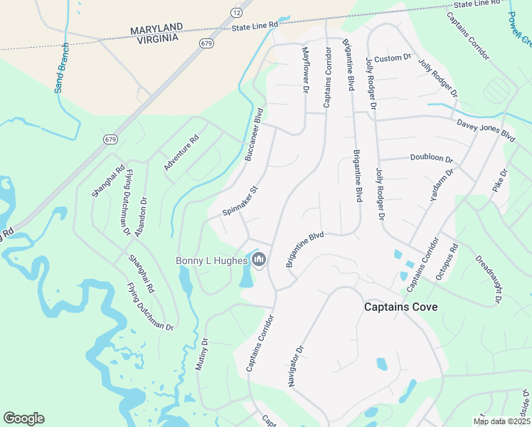 map of restaurants, bars, coffee shops, grocery stores, and more near 37046 Forecastle Court in Greenbackville