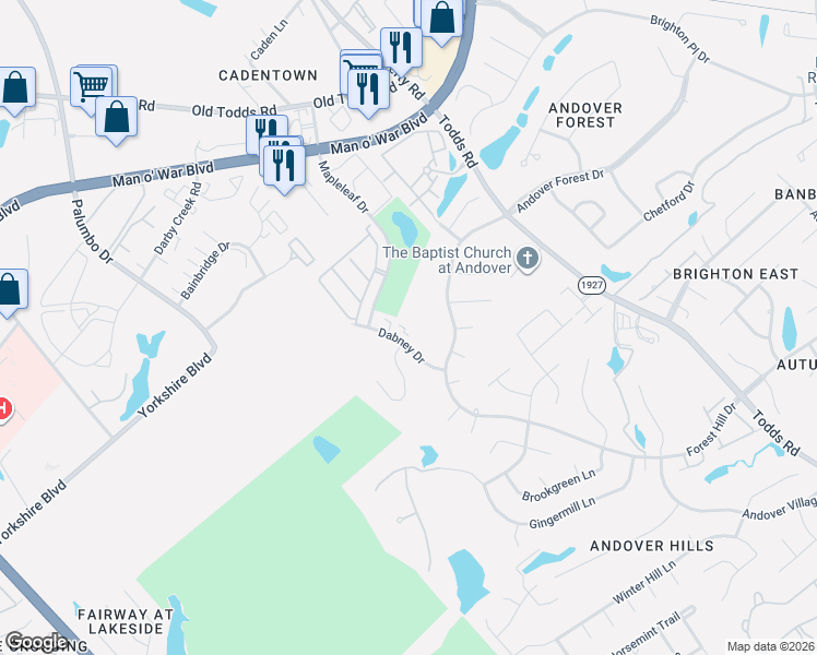 map of restaurants, bars, coffee shops, grocery stores, and more near 467 Dabney Drive in Lexington