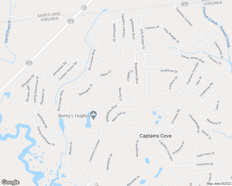 map of restaurants, bars, coffee shops, grocery stores, and more near Stern Court in Captains Cove