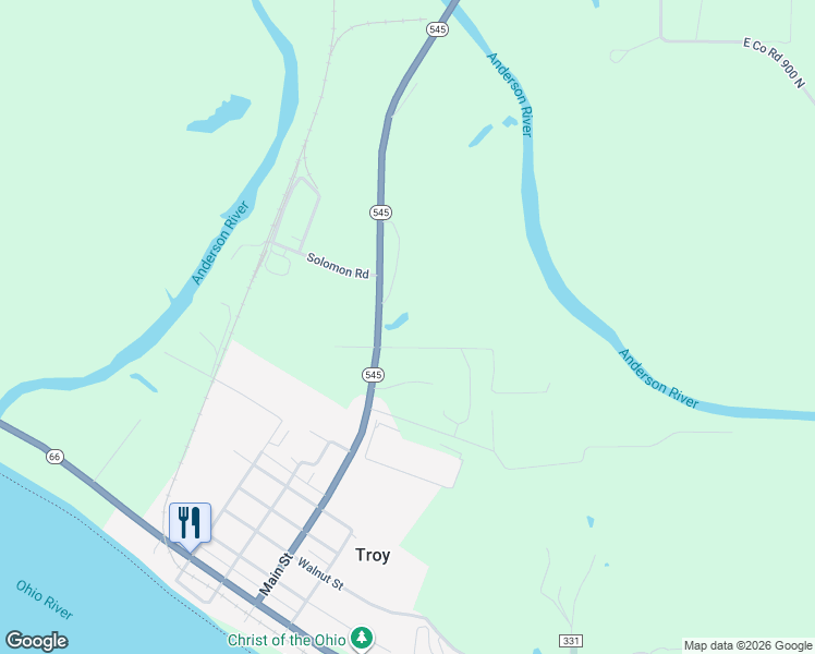 map of restaurants, bars, coffee shops, grocery stores, and more near 11043 Indiana 545 in Tell City