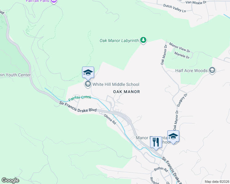 map of restaurants, bars, coffee shops, grocery stores, and more near 133 Mitchell Drive in Fairfax
