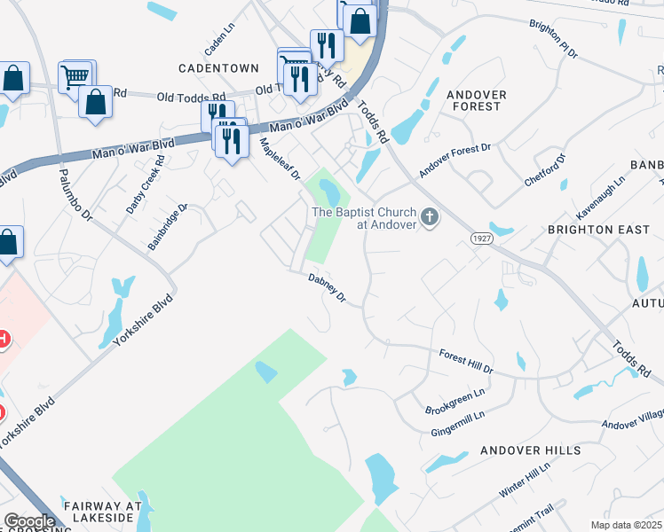 map of restaurants, bars, coffee shops, grocery stores, and more near 467 Dabney Drive in Lexington