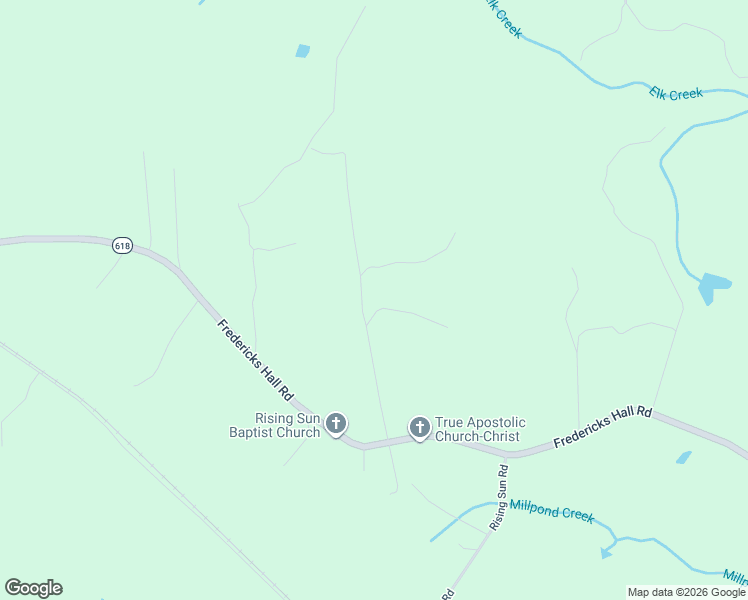 map of restaurants, bars, coffee shops, grocery stores, and more near 6704 Fredericks Hall Road in Mineral