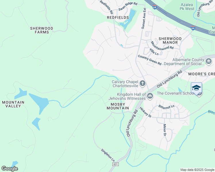 map of restaurants, bars, coffee shops, grocery stores, and more near 706 Owl Creek Court in Charlottesville