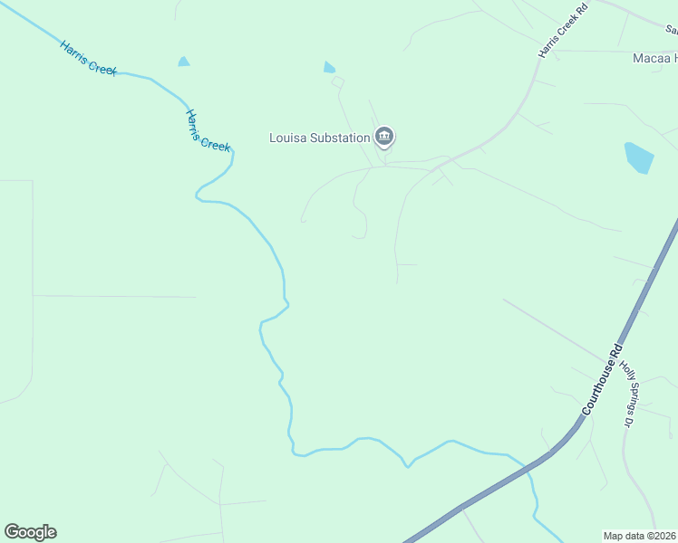 map of restaurants, bars, coffee shops, grocery stores, and more near 1654 Harris Creek Road in Louisa